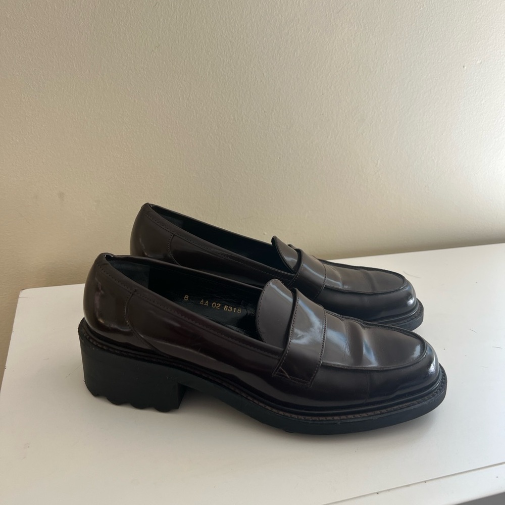 Robert Clergerie Dark Brown Chunky Heel Loafers - Picture 3 of 11